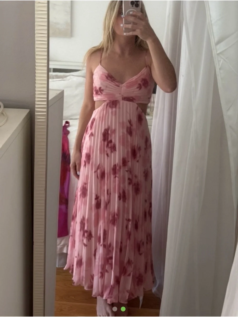 Abercrombie & Fitch Pink Floral Babydoll Maxi Dress NWT